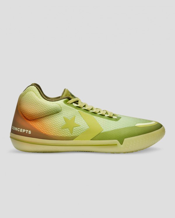 Converse All Star Pro BB Evo Concepts Grøn Sko Danmark - Converse Mid Sneakers Herre - 49153VZBG